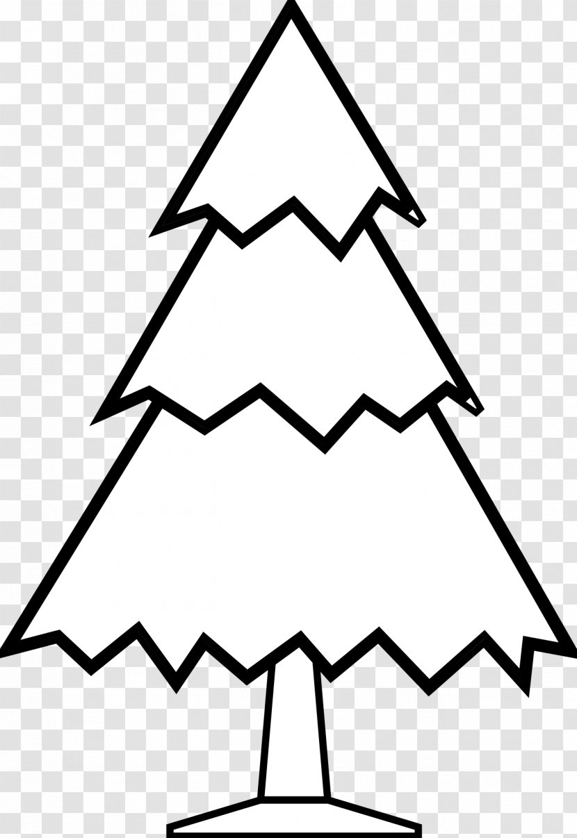Christmas Tree Pine Black And White Clip Art - Oak - Outline Cliparts Transparent PNG