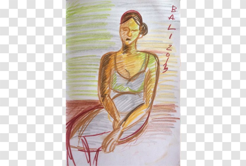Watercolor Painting Modern Art Figure Drawing - Flower - Cafe Sketch Transparent PNG
