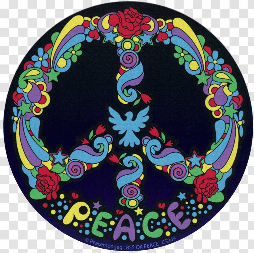 Pop Art Peace Symbols Psychedelic - Hippie Transparent PNG