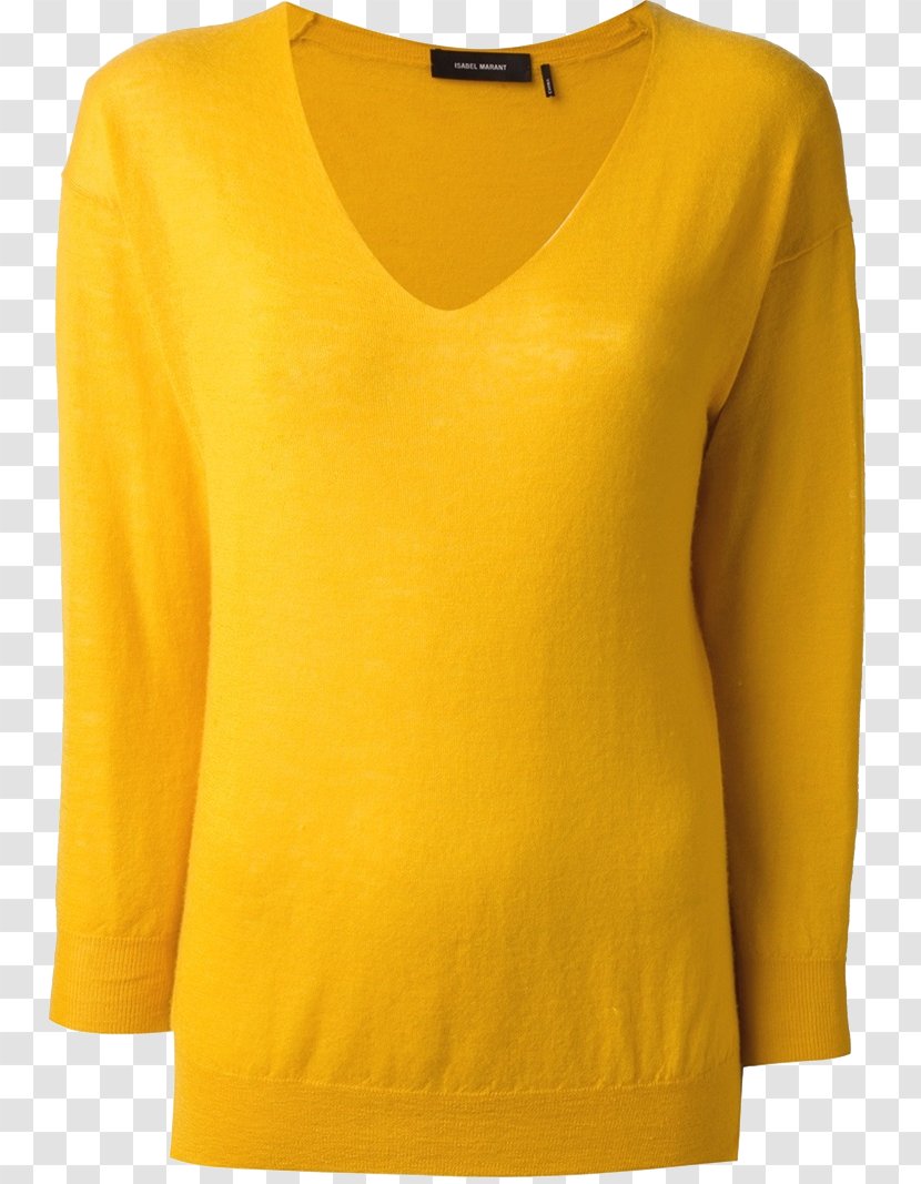 Long-sleeved T-shirt Shoulder Blouse - Tshirt - YELLOW Transparent PNG