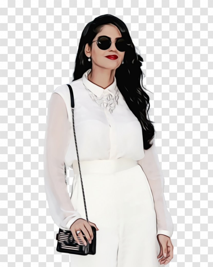 Blouse Sleeve Neck Outerwear - Sunglasses Transparent PNG