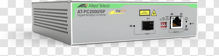 Fiber Media Converter Small Form-factor Pluggable Transceiver Optical AT-PC2000/SP-90 Allied Telesis 1000T POE+ TO 1000X SFP TAA - Registered Jack - Power Over Ethernet Transparent PNG