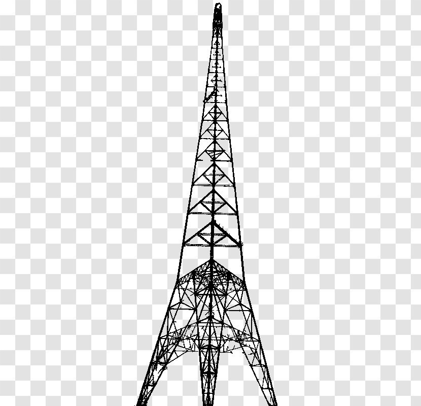 Telecommunications Tower Line Angle - Monochrome Photography Transparent PNG