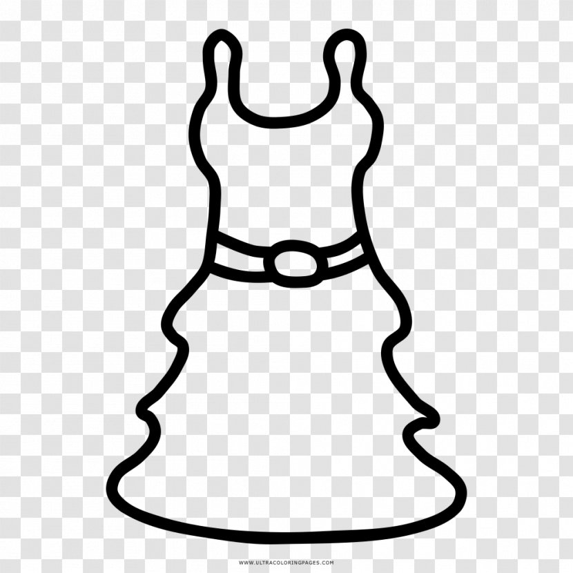 Dress Drawing Coloring Book Gown - Silhouette Transparent PNG