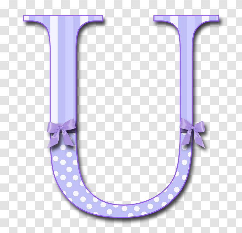 Letter Case Alphabet U - Purple Bow Transparent PNG
