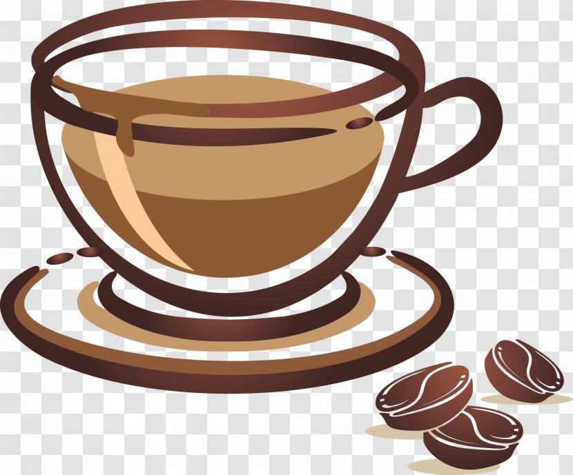 Coffee Cup Cafe Bean Mug - Chocolate - Hand-painted Mugs Transparent PNG