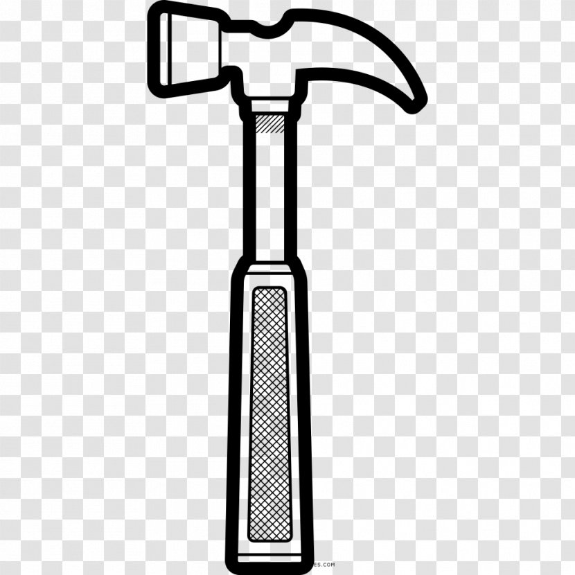 Coloring Book Drawing Tool Hammer - Black And White Transparent PNG