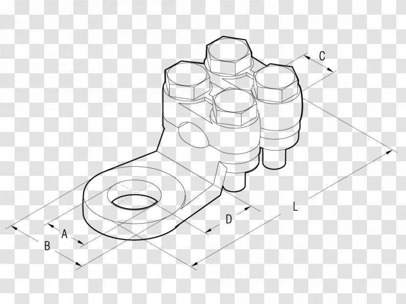 Screw Terminal Square Millimeter Electrical Cable Sketch - Mechanical Parts Transparent PNG