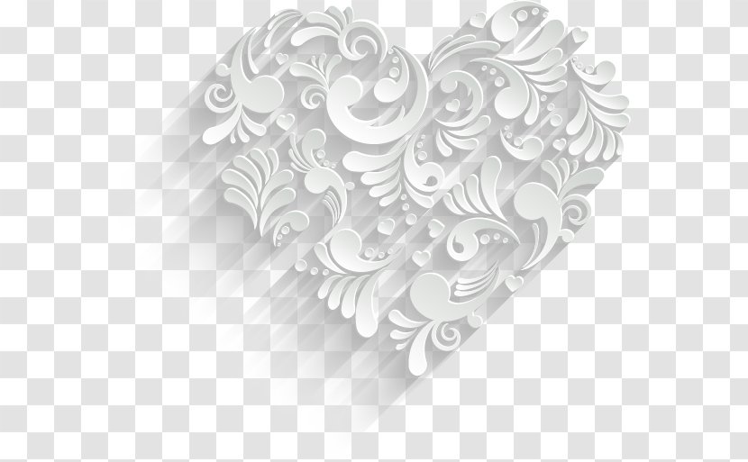 Heart Shape Valentines Day Illustration - Monochrome - Heart-shaped Vector Transparent PNG