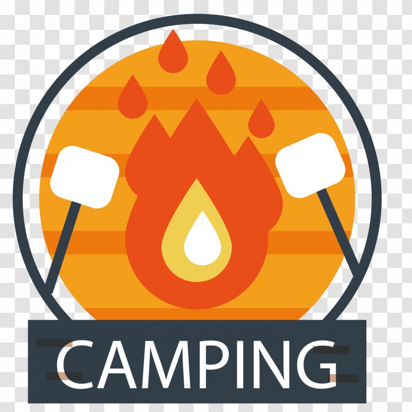 Logo Camping Scouting - Vector Flame Decorative Label Transparent PNG