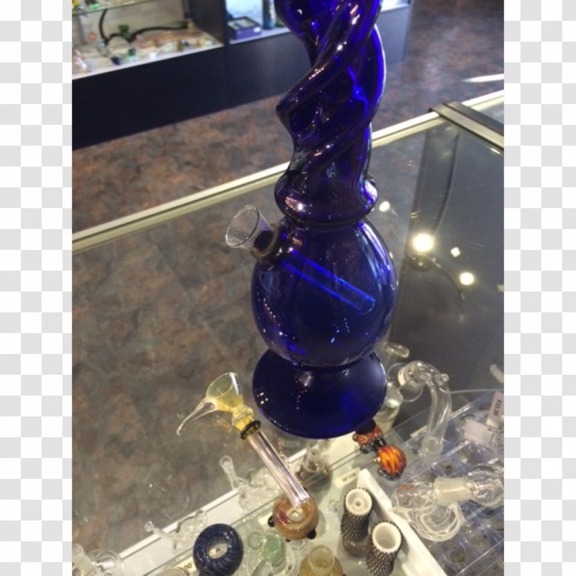 Glass Bottle Bong Smoking Pipe Cobalt Blue - Stock Transparent PNG