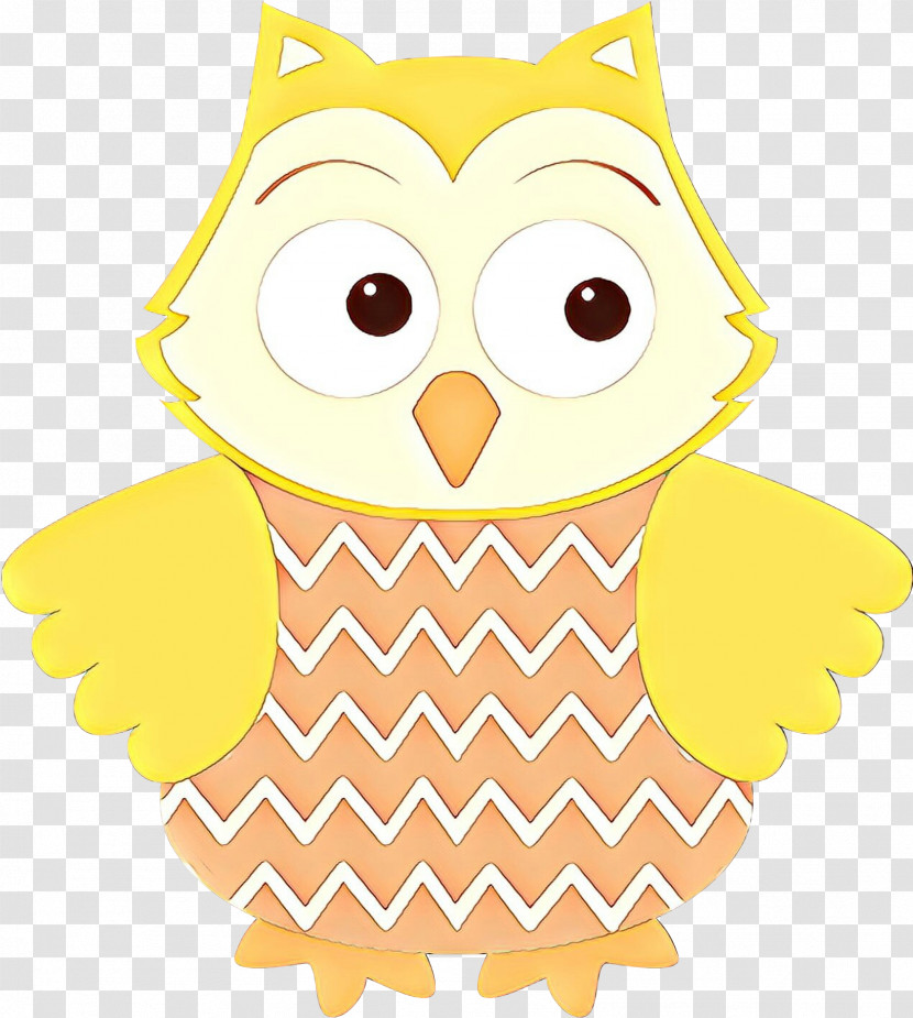 Owl Yellow Cartoon Bird Bird Of Prey Transparent PNG