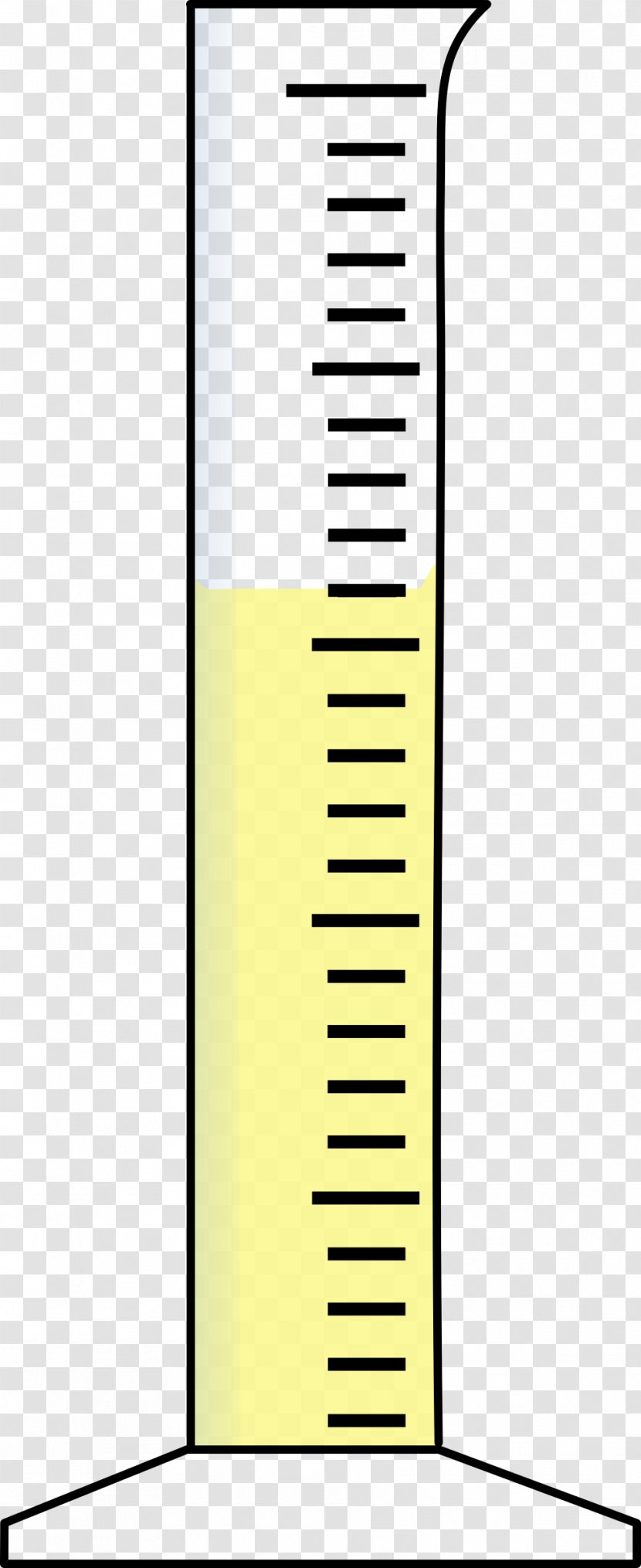 Graduated Cylinders Liquid Chemistry Laboratory Density - Yellow Transparent PNG