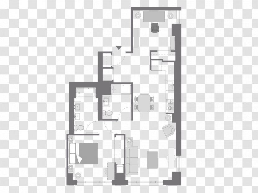 Floor Plan House Apartment Manhattan - Area - Furniture Transparent PNG