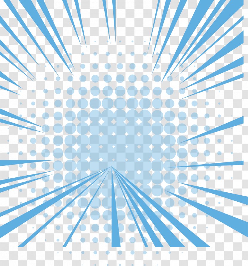 Halftone Graphic Design - Triangle - Blue Round Center Line Transparent PNG