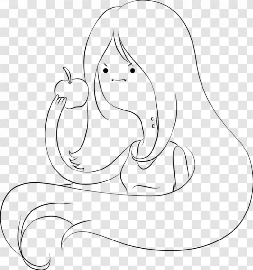 Marceline The Vampire Queen Black And White Drawing Character - Flower - Painting Transparent PNG