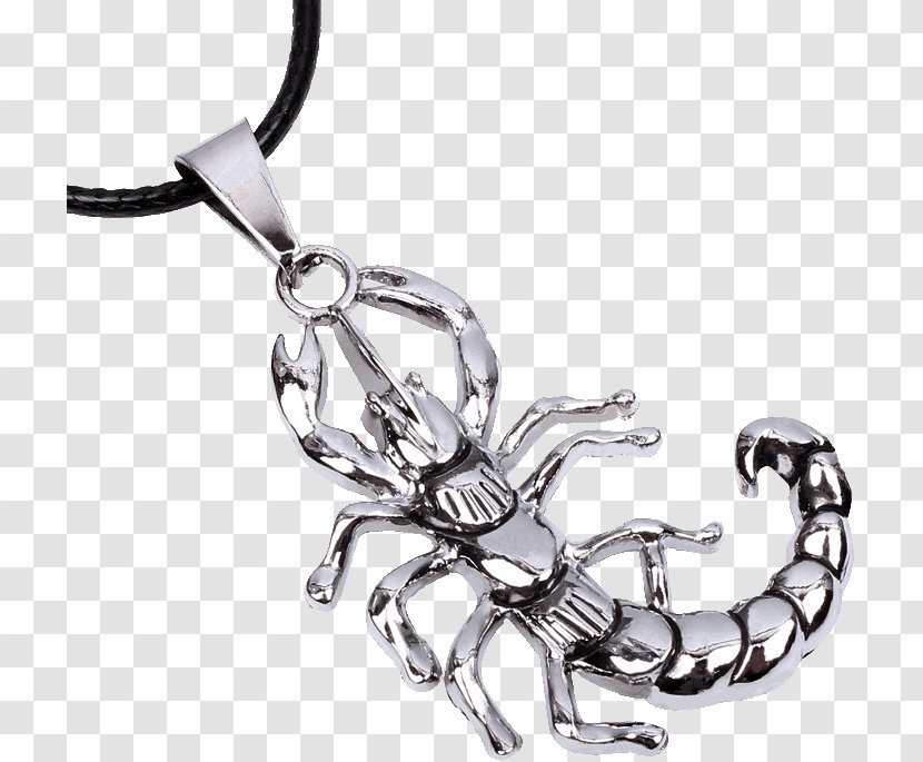Charms & Pendants Earring Scorpion Silver Necklace - Pendant Transparent PNG
