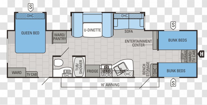 Floor Plan Campervans Caravan Jayco, Inc. Bunk Bed - Top View Transparent PNG