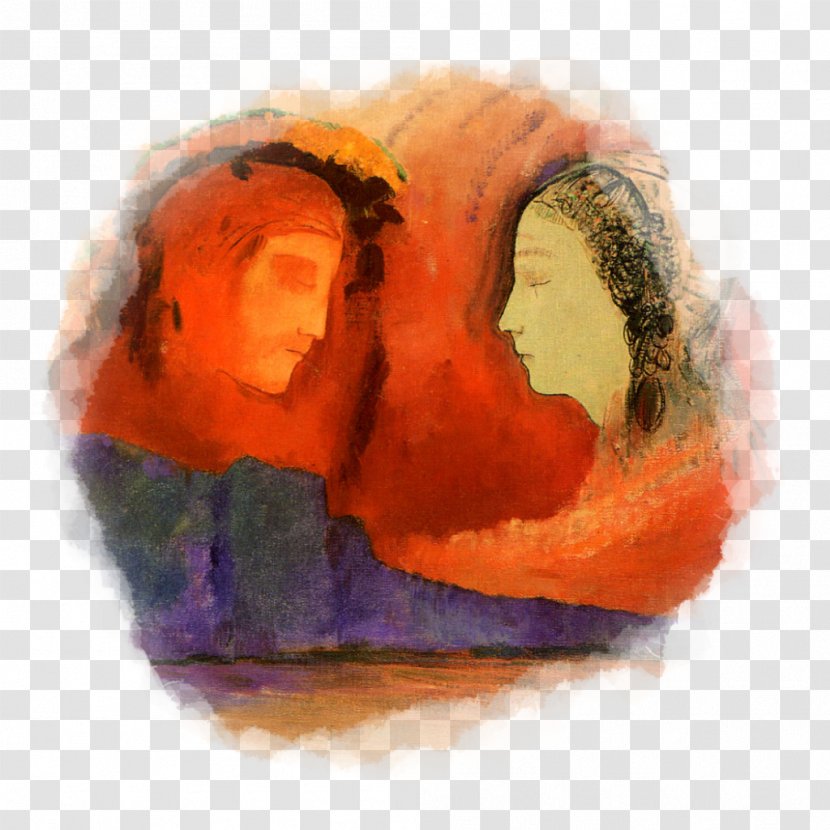 Dante And Beatrice Virgil Painting Modern Art - Orange - Foggy Mornings In August Folklore Transparent PNG