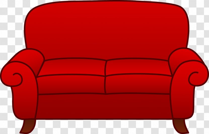 Couch Furniture Living Room Clip Art - Rectangle - Red Armchair Transparent PNG