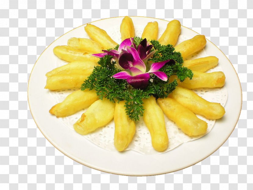 Dim Sum Black Sesame Rice Cake French Fries Wine Food - Dish - Crispy Aloe Transparent PNG
