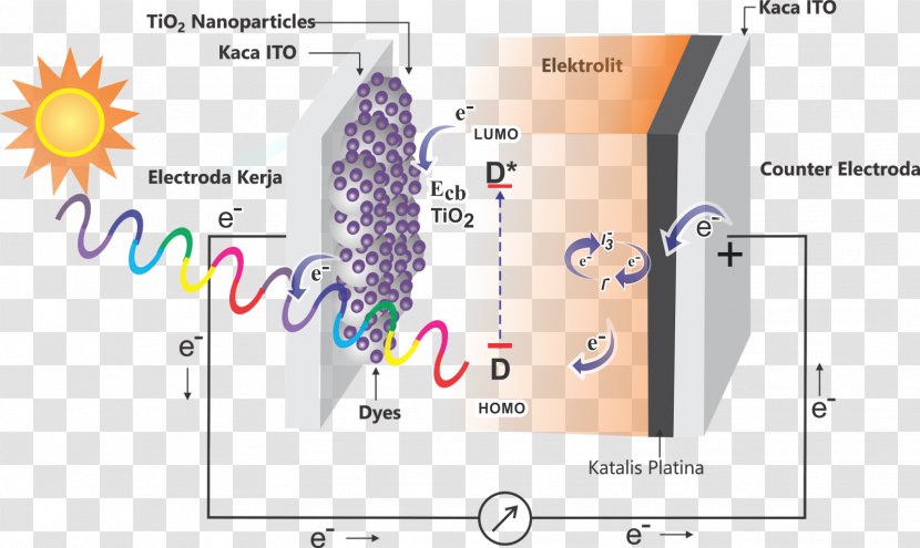 Dye-sensitized Solar Cell Information Diagram - Dye - Schematic Transparent PNG