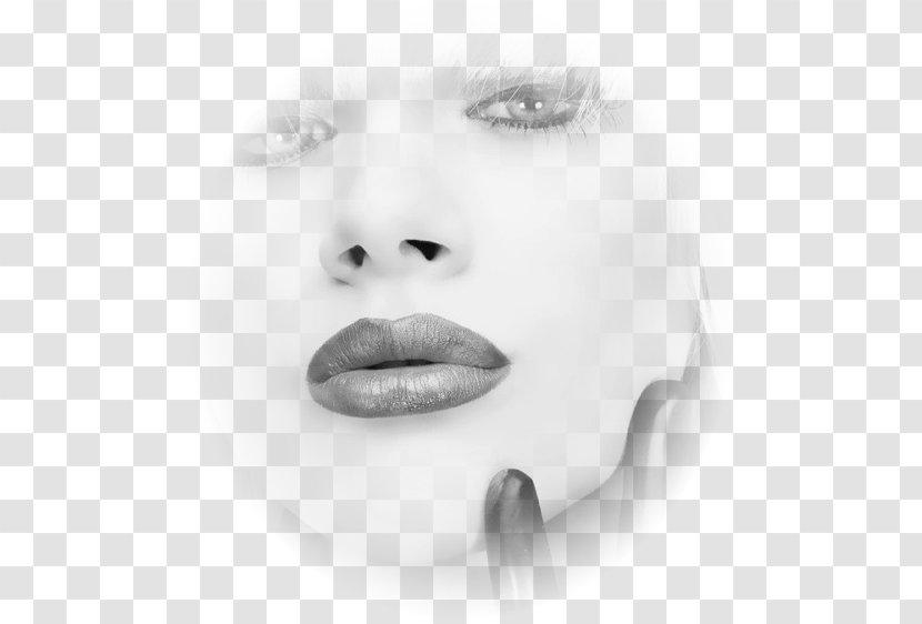 Eyelash Extensions Lip Balm Beauty Cheek - Portrait - Monochrome Photography Transparent PNG