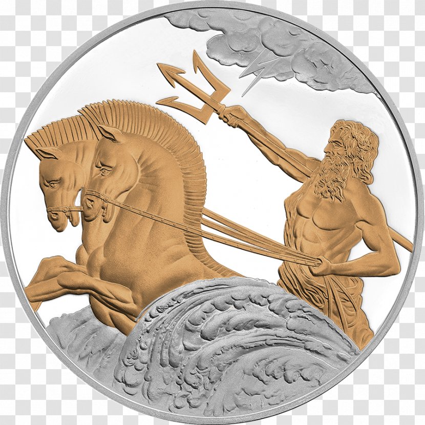 Poseidon Tokelau Achilles Greek Sea Gods Mythology - Relief - Coin Transparent PNG