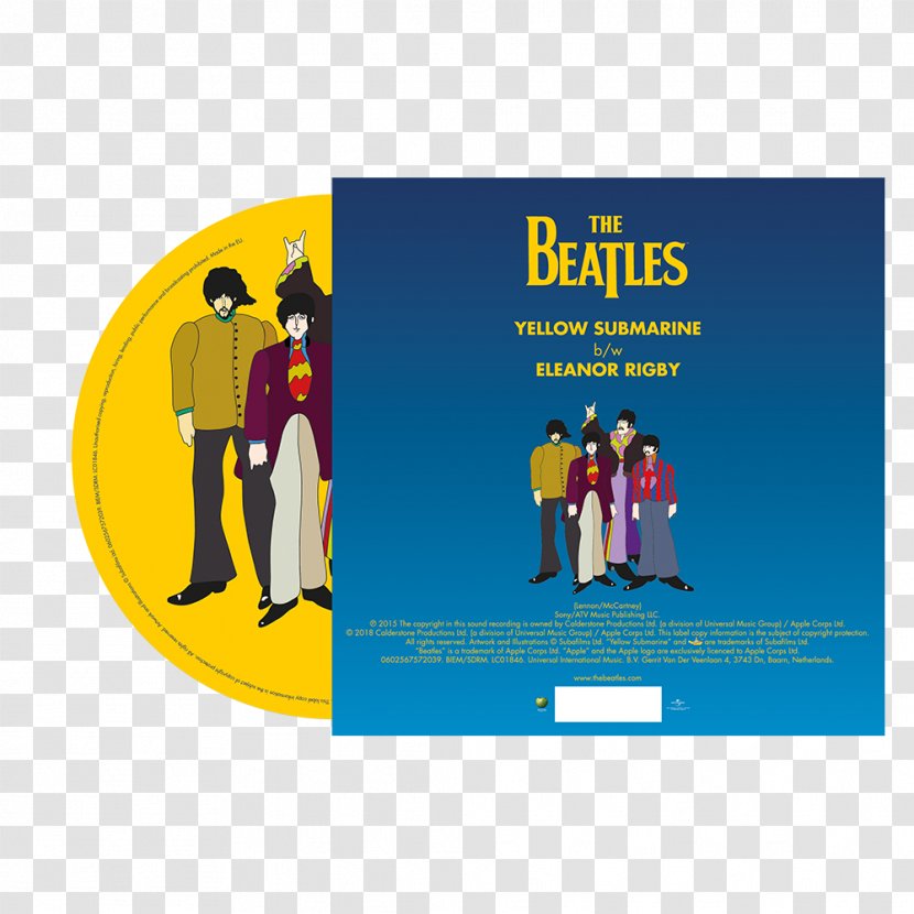 The Beatles Picture Disc Yellow Submarine Phonograph Record Eleanor Rigby - Heart - Frame Transparent PNG