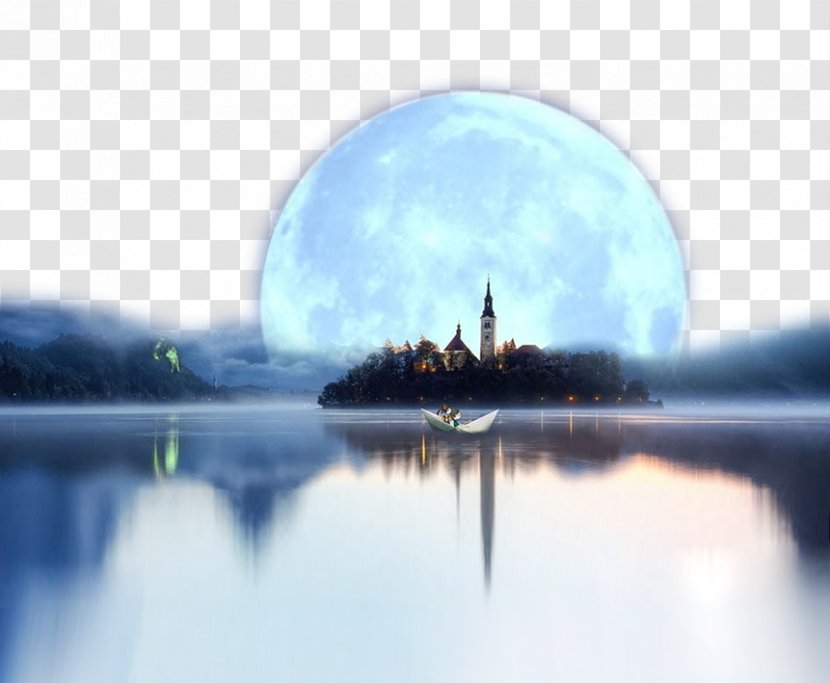 Windows Spotlight Microsoft 10 Wallpaper - The Moon And Sea Transparent PNG