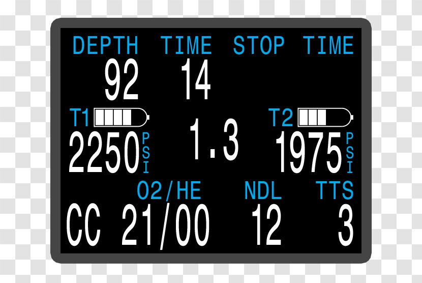 Display Device Digital Clock Shearwater Petrel 2 Fischer Diving Computer Electronics - Multimedia - Catalina 30 Sailboat Data Transparent PNG