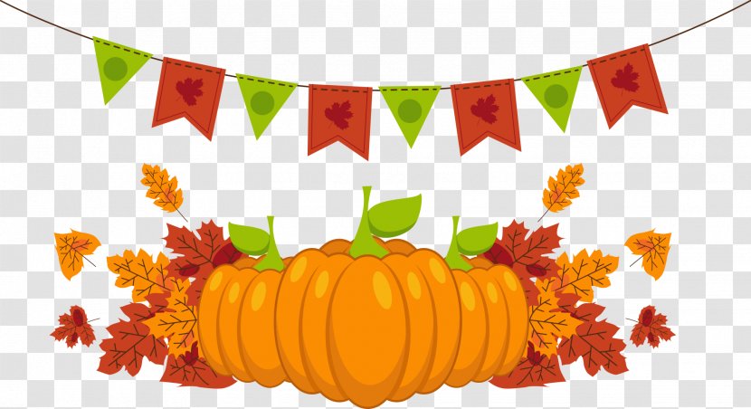 Calabaza Thanksgiving Pumpkin Clip Art - Vegetable - With Bunting Transparent PNG