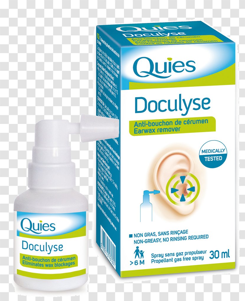 Doculyse - Liquid - Cerumen Blockage 30ml Quies Earwax Remover Docuspray Ear Hygiene Spray 100mlEar Wax Removal Transparent PNG