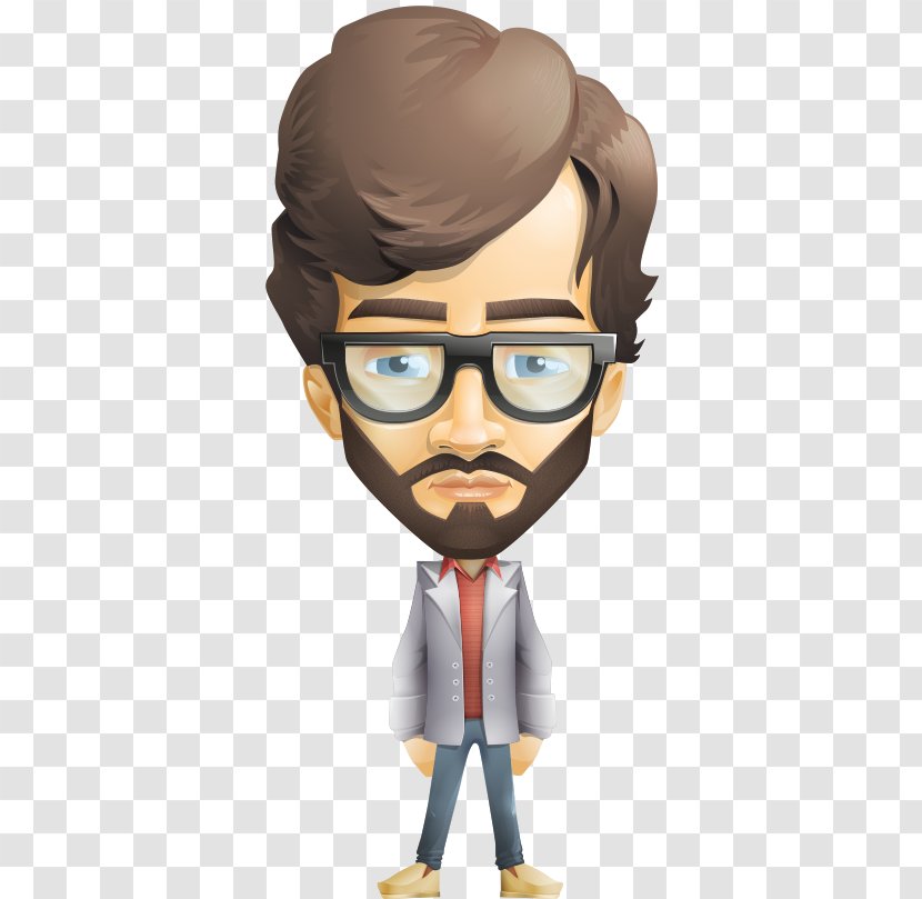 Cartoon Character Beard Clip Art - Glasses - Q Version Of The Hand-painted Bulk Body Small Man Transparent PNG