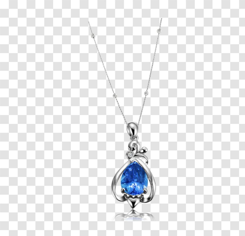 Locket Blue Necklace Diamond Gemstone - Jewellery - Necklaces Transparent PNG