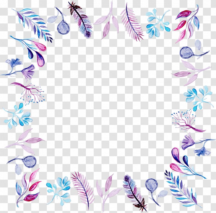 Watercolor Floral Background - Drawing - Feather Violet Transparent PNG