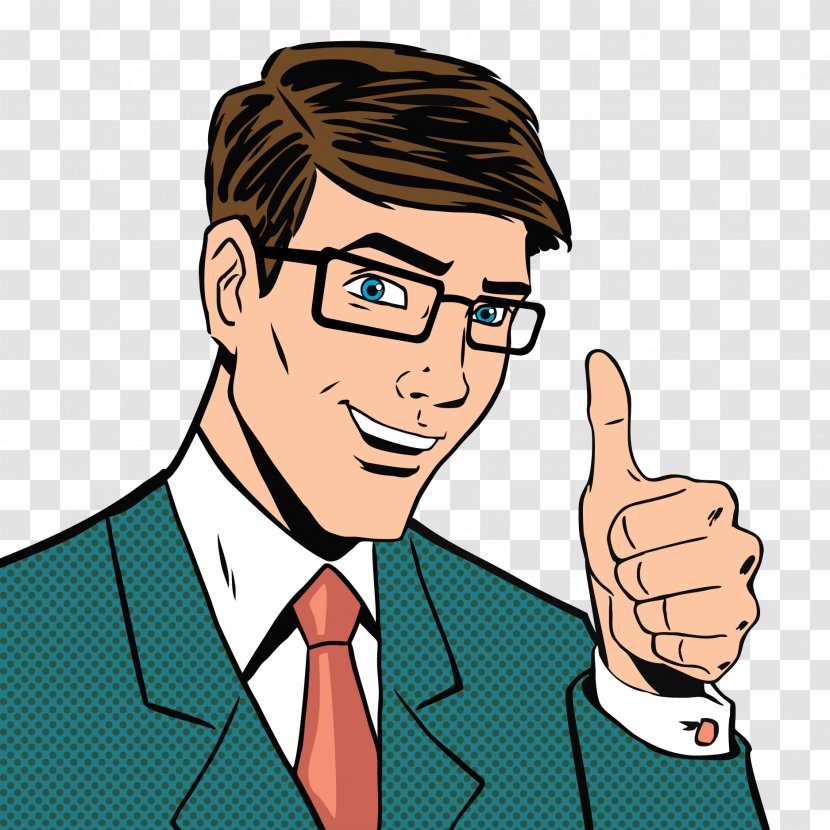 Pop Art Comics Royalty-free Illustration - Vision Care - A Thumbs Up Man Transparent PNG