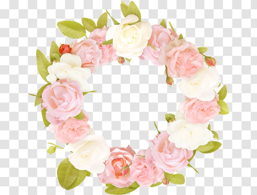 Flower Rose Pink - Wreath - Garlands Of Flowers Transparent PNG