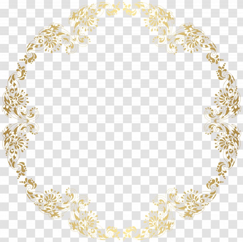 Gold Clip Art - Pattern - Floral Round Border Transparent Transparent PNG