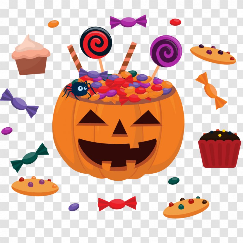 Halloween Children's Party Flyer - Costume - Vector Happy Pumpkin And Candy Transparent PNG