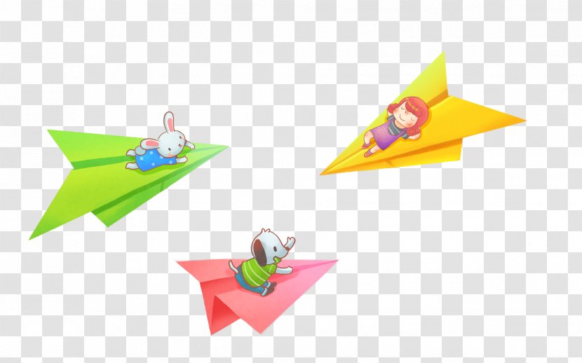 Paper Plane Airplane - Watercolor - Cartoon Transparent PNG