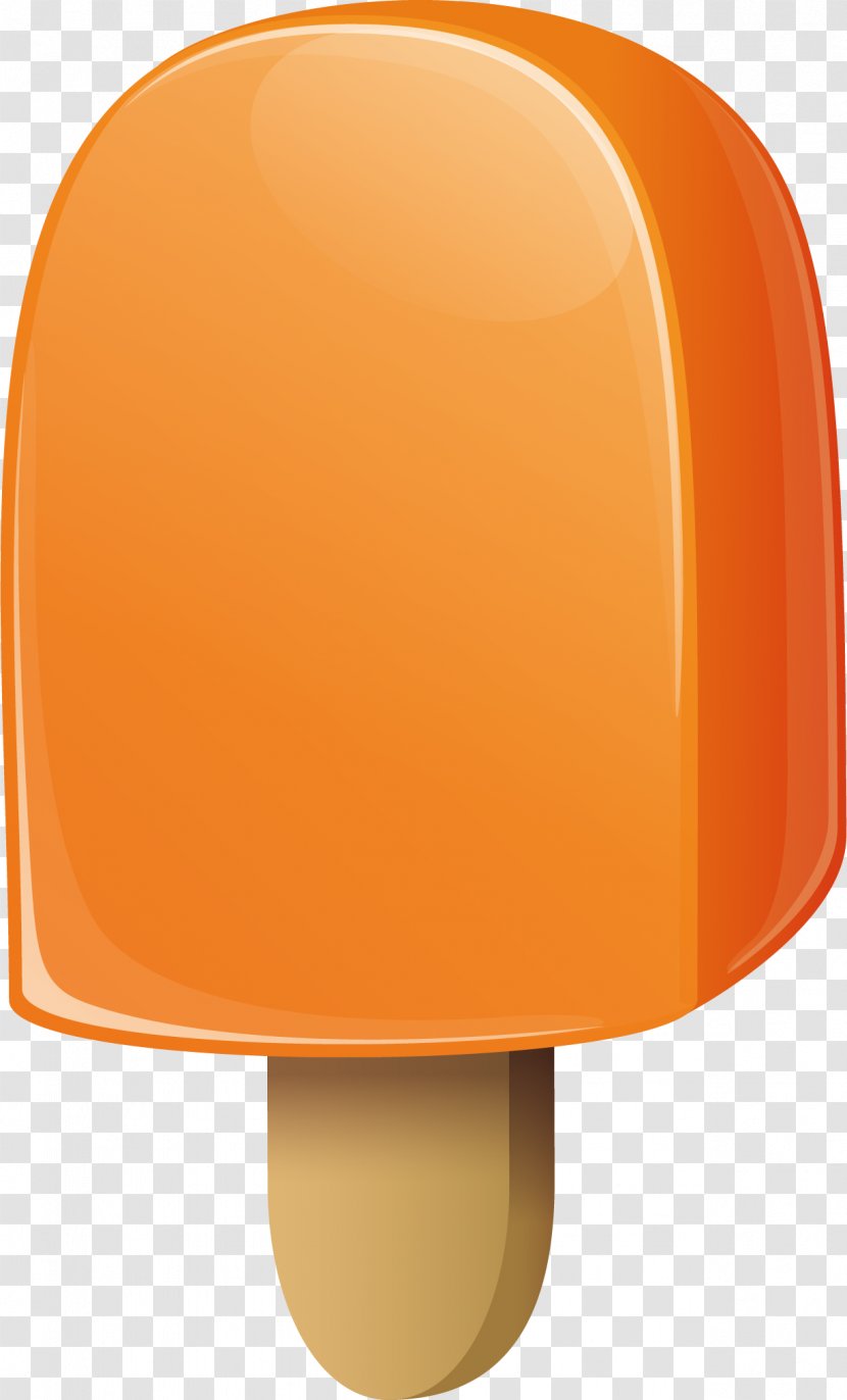 Ice Cream - Orange - Vector Hand Painted Transparent PNG