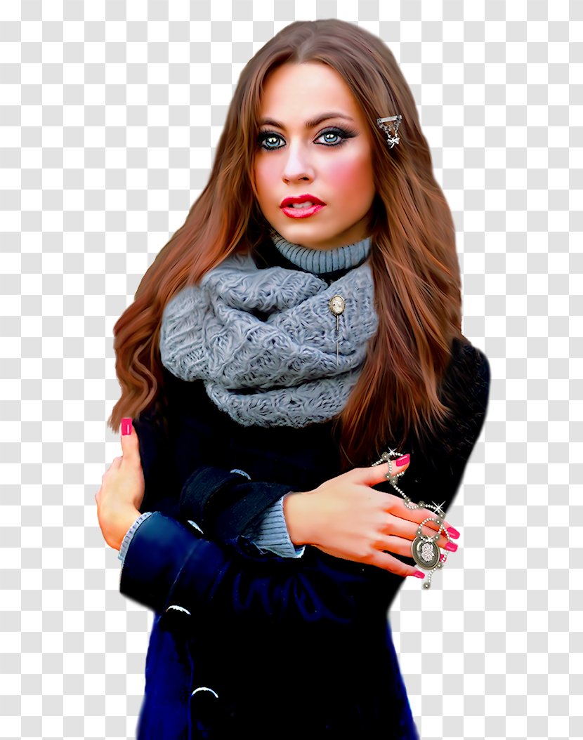 Color Red Scarf Fashion - Transparency And Translucency - Hair Coloring Transparent PNG