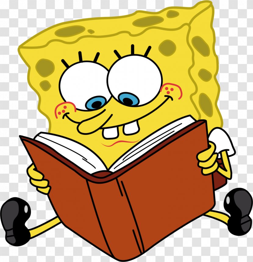 Animation Cartoon Clip Art - Regular Show - Characters Spongebob Reading Book Transparent PNG