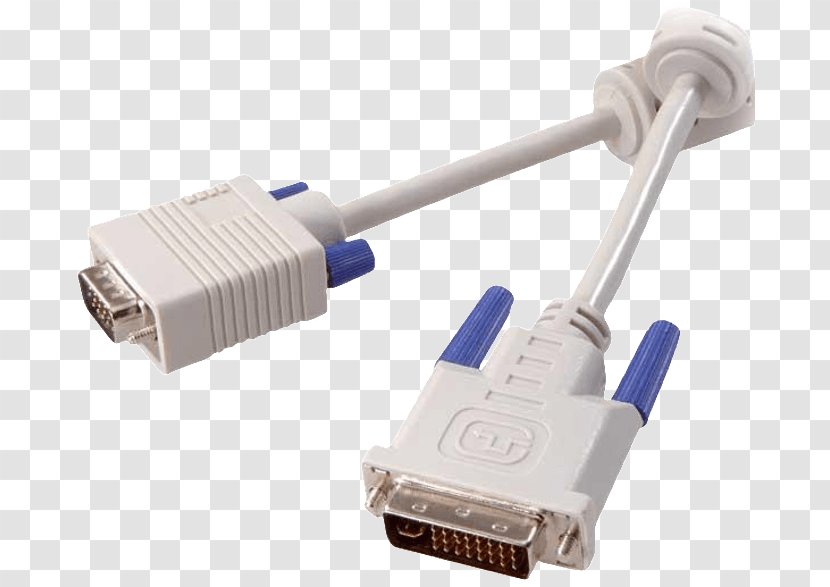 Serial Cable Adapter VGA Connector Digital Visual Interface Video Graphics Array - Dsubminiature - Vga Transparent PNG