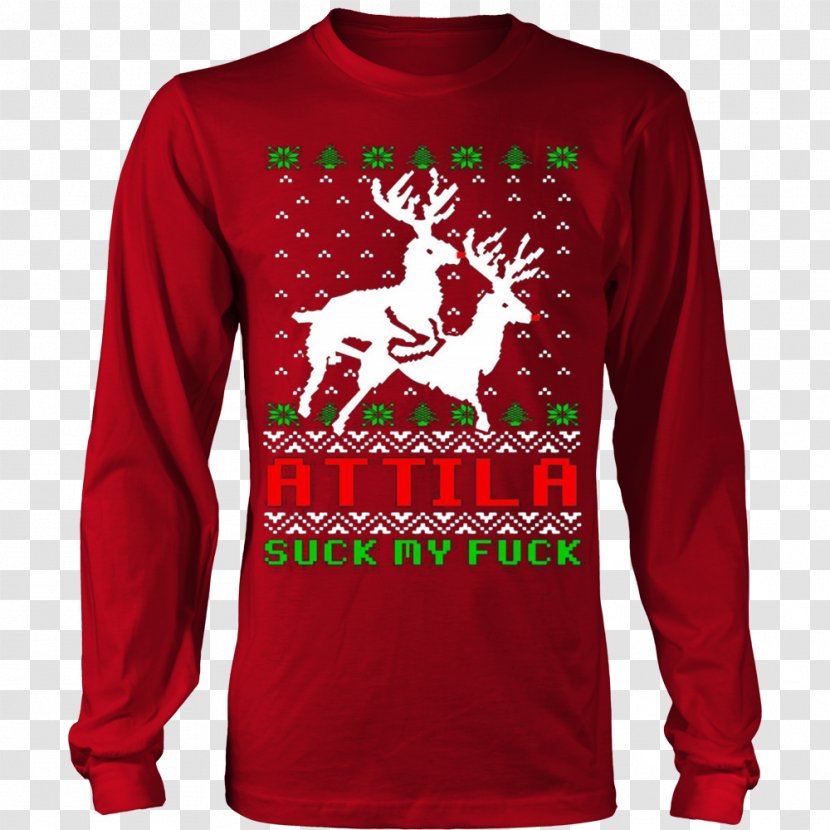 Long-sleeved T-shirt Hoodie - T Shirt - Christmas Jumper Transparent PNG