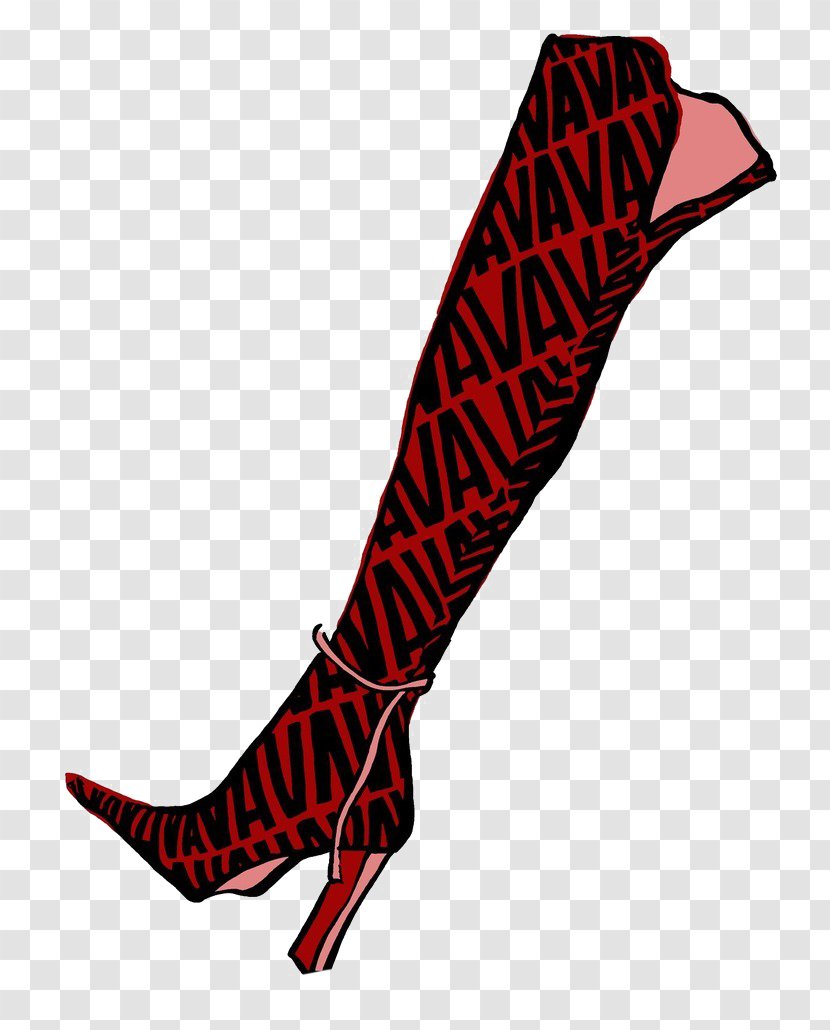 Boot Shoe Red Illustration - Human Leg - Creative Hand-painted Boots Transparent PNG