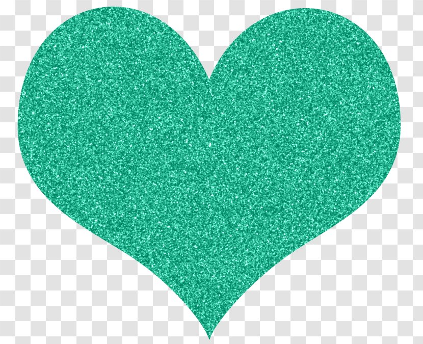 Glitter Heart Color Clip Art - Turquoise - Line Cliparts Transparent PNG