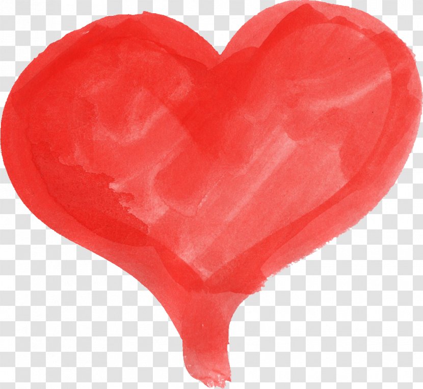 Transparent Watercolor Painting Red - Digital Media - Heart Transparent PNG