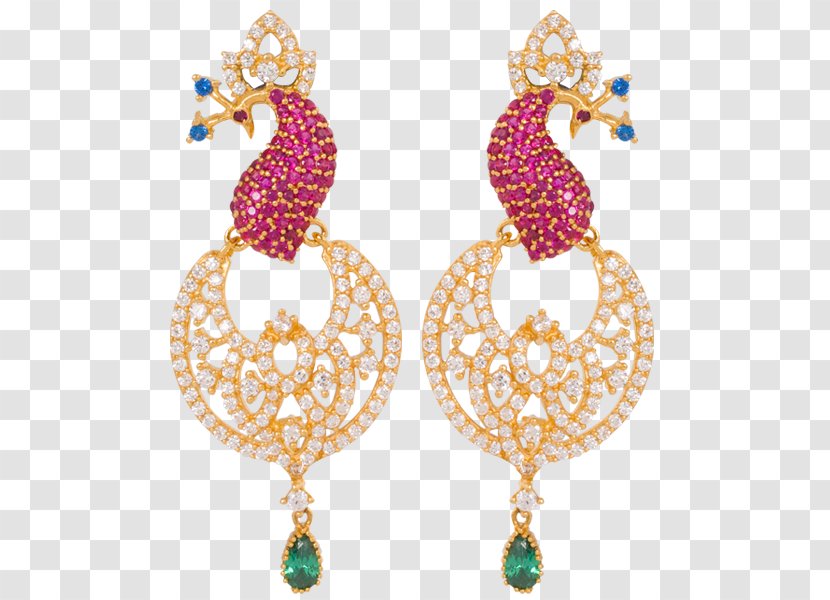 Earring Lalithaa Jewellery Gemstone Jewelry Design - G R Thanga Maligai Transparent PNG